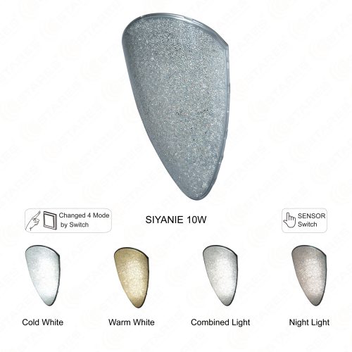 10W Water-drop Shape Crystal Cover Changed 4 Mode by Finger Sensor or Switch LED Wall Lamp