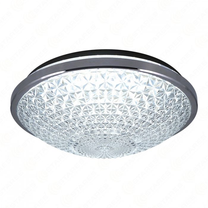 Cold White D280 18W Bread Shape Crystal Effect Cover Single Color Non-dimmable LED Ceiling Light