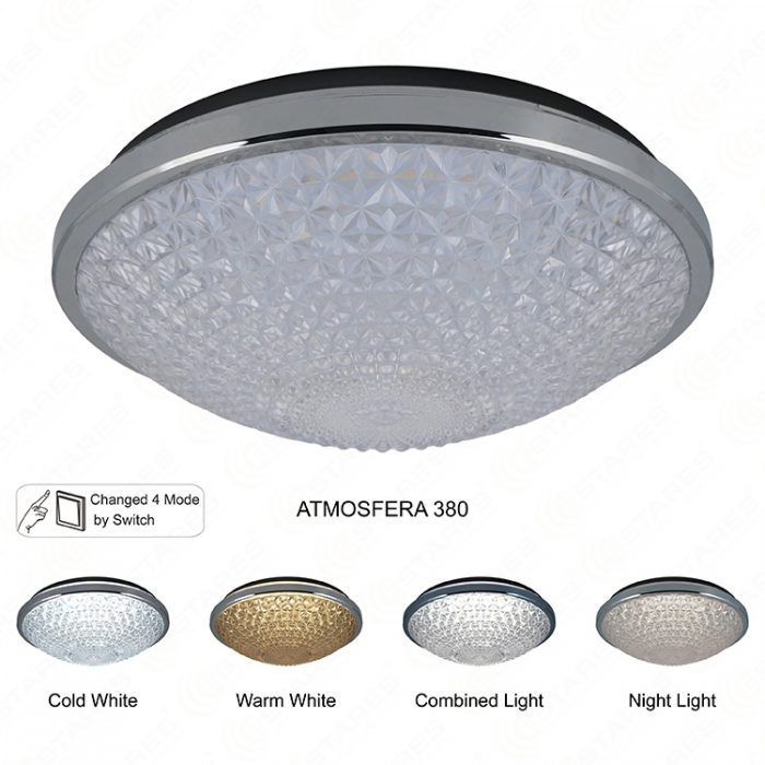 D280 24W Changed 4 mode by Switch Bread Shape Crystal Effect Cover LED Ceiling Light