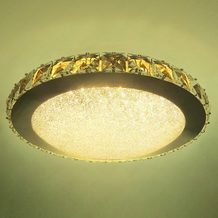 Warm White 18W Crystal Cover Diamond Ring LED Ceiling Light