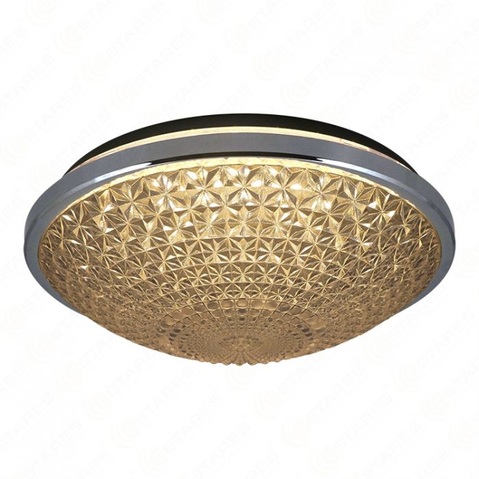 Warm White D280 18W Bread Shape Crystal Effect Cover Single Color Non-dimmable LED Ceiling Light