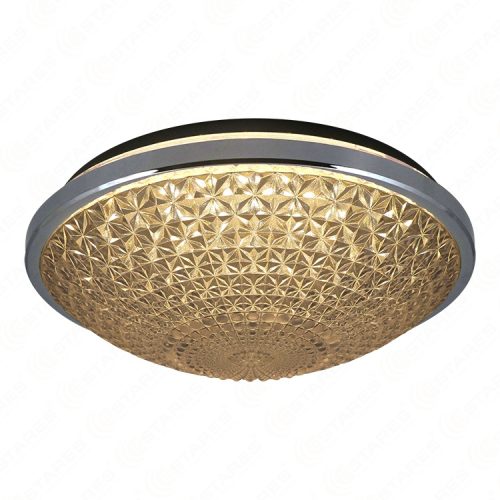 Warm White D280 24W Bread Shape Crystal Effect Cover Changed 4 Mode by Switch LED Ceiling Light