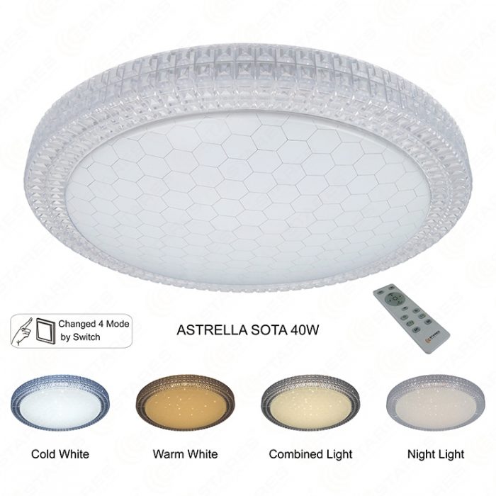 40W Football pattern Milky Cover Crystal Effect Edge LED Ceiling Light