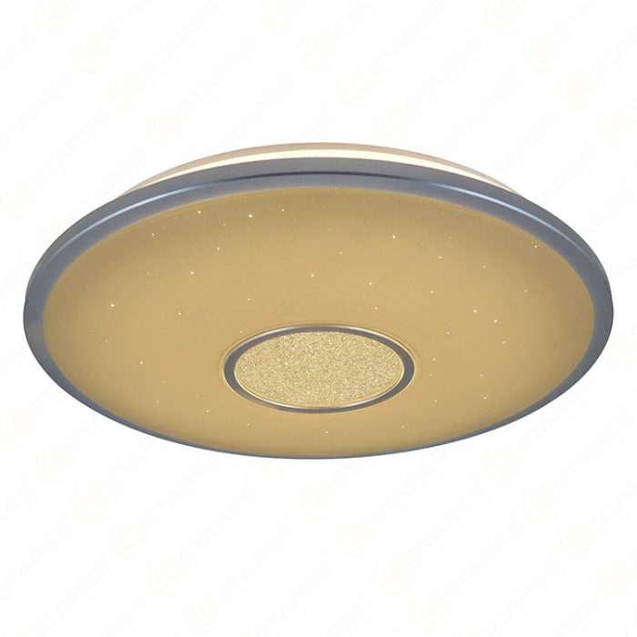 Warm White 60W Double Ring Crystal & Starry Effect Round Cover LED Ceiling Light